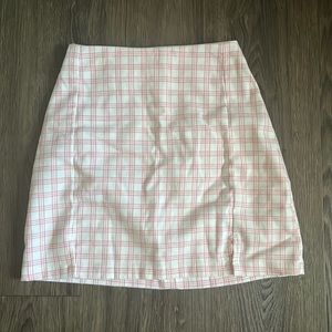 Pink Plaid Skirt